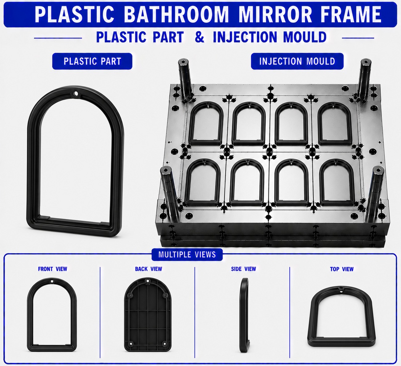 Plastic Bathroom Mirror Frame Mould and Moulding Service